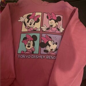 Pink Tokyo Disney Resort Minnie Mouse Hooded Sweatshirt